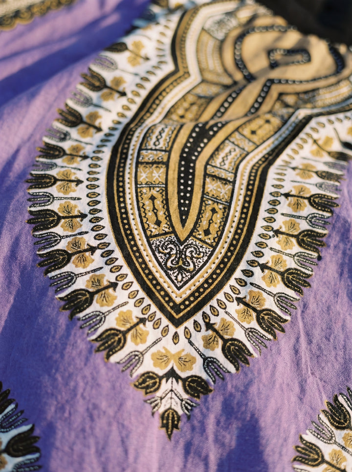 African Print Cotton Maxi Skirt, Tribal A-Line Festival Clothing