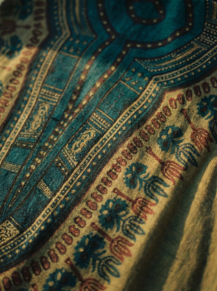 African Print Cotton Maxi Skirt, Tribal A-Line Festival Clothing