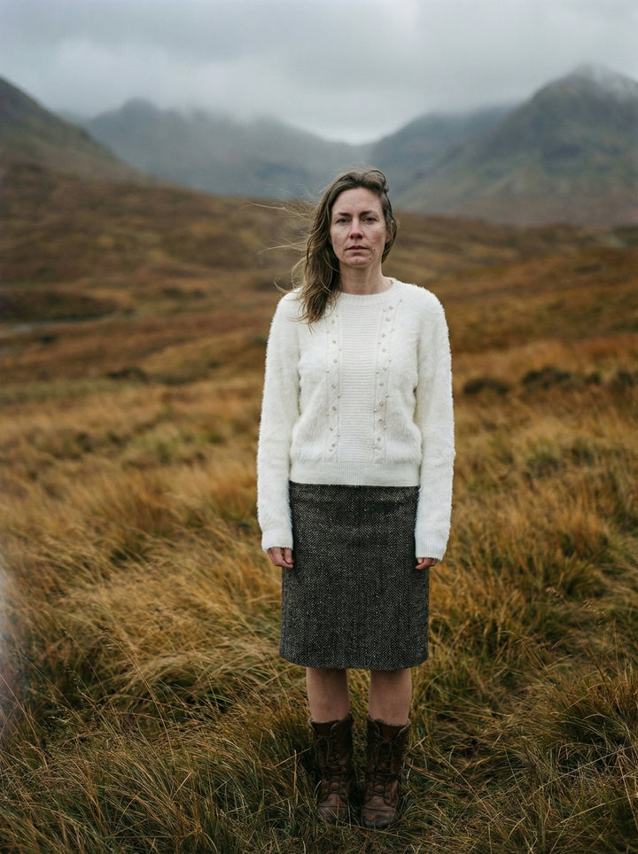 Luxury Cashmere & Fur-Effect Ribbed Jumper – Glamour Knit with Metallic Button Detail (UK 8-12)