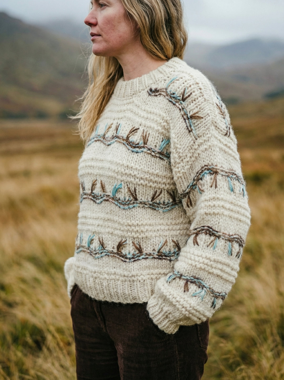 Luxury Cashmere & Wool Ribbed Puff-Sleeve Jumper – One Size (UK 8-14) white
