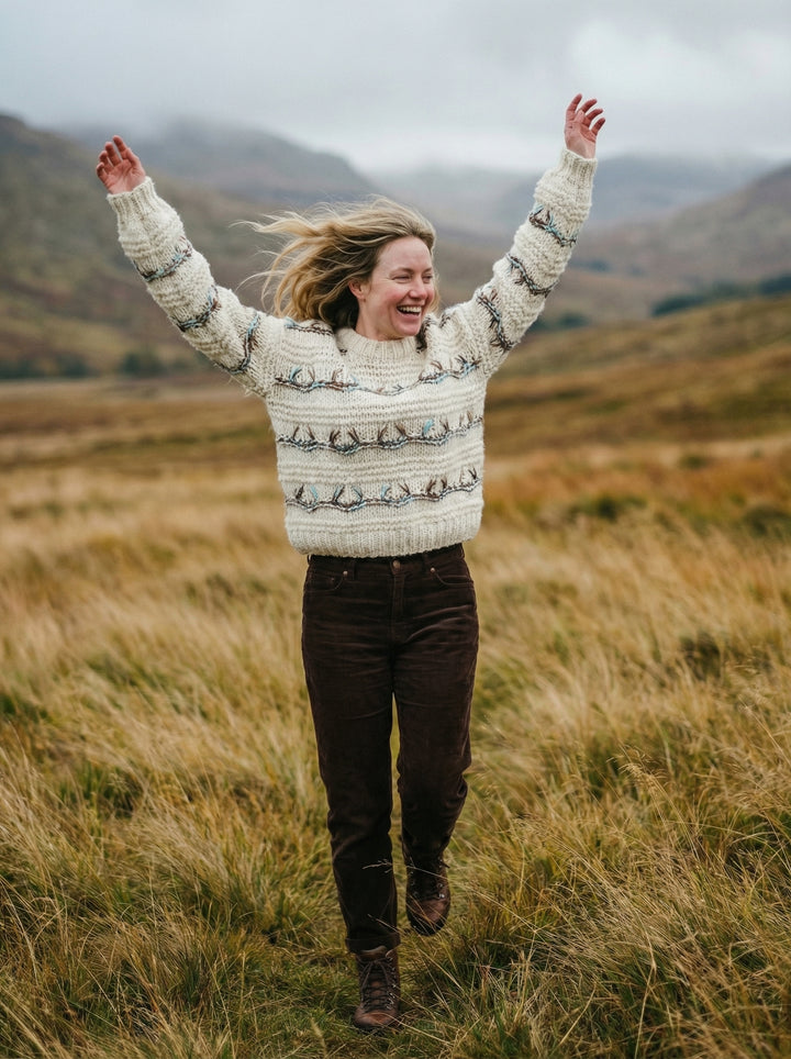 Luxury Cashmere & Wool Ribbed Puff-Sleeve Jumper – One Size (UK 8-14) white