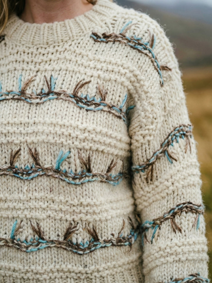 Luxury Cashmere & Wool Ribbed Puff-Sleeve Jumper – One Size (UK 8-14) white