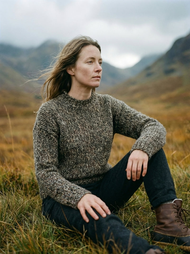Luxury Cashmere & Wool Pointelle Knit Jumper – Scalloped Mock-Neck & Diamond Detail (UK 8-14)