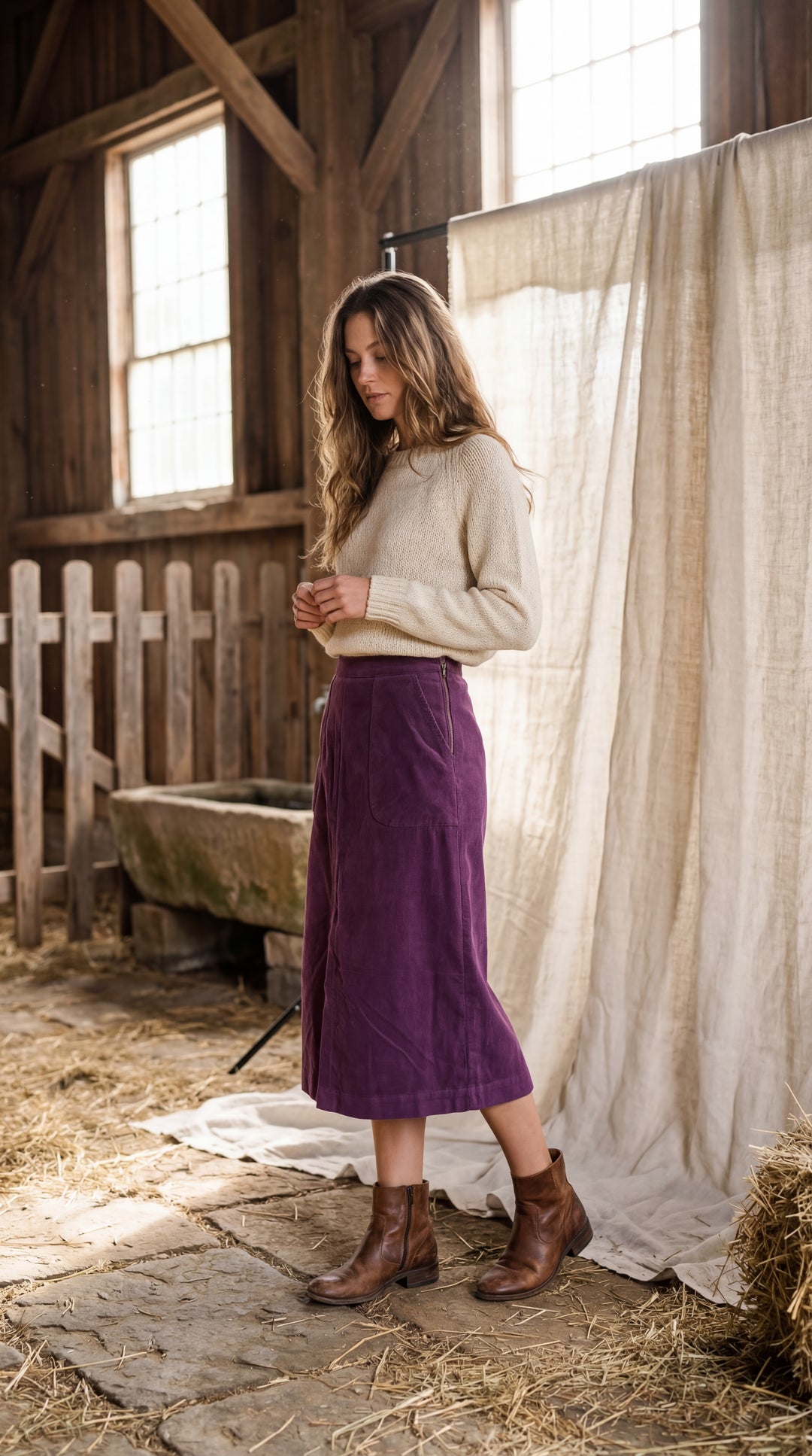 Zeneath Organic Cotton Corduroy Skirt