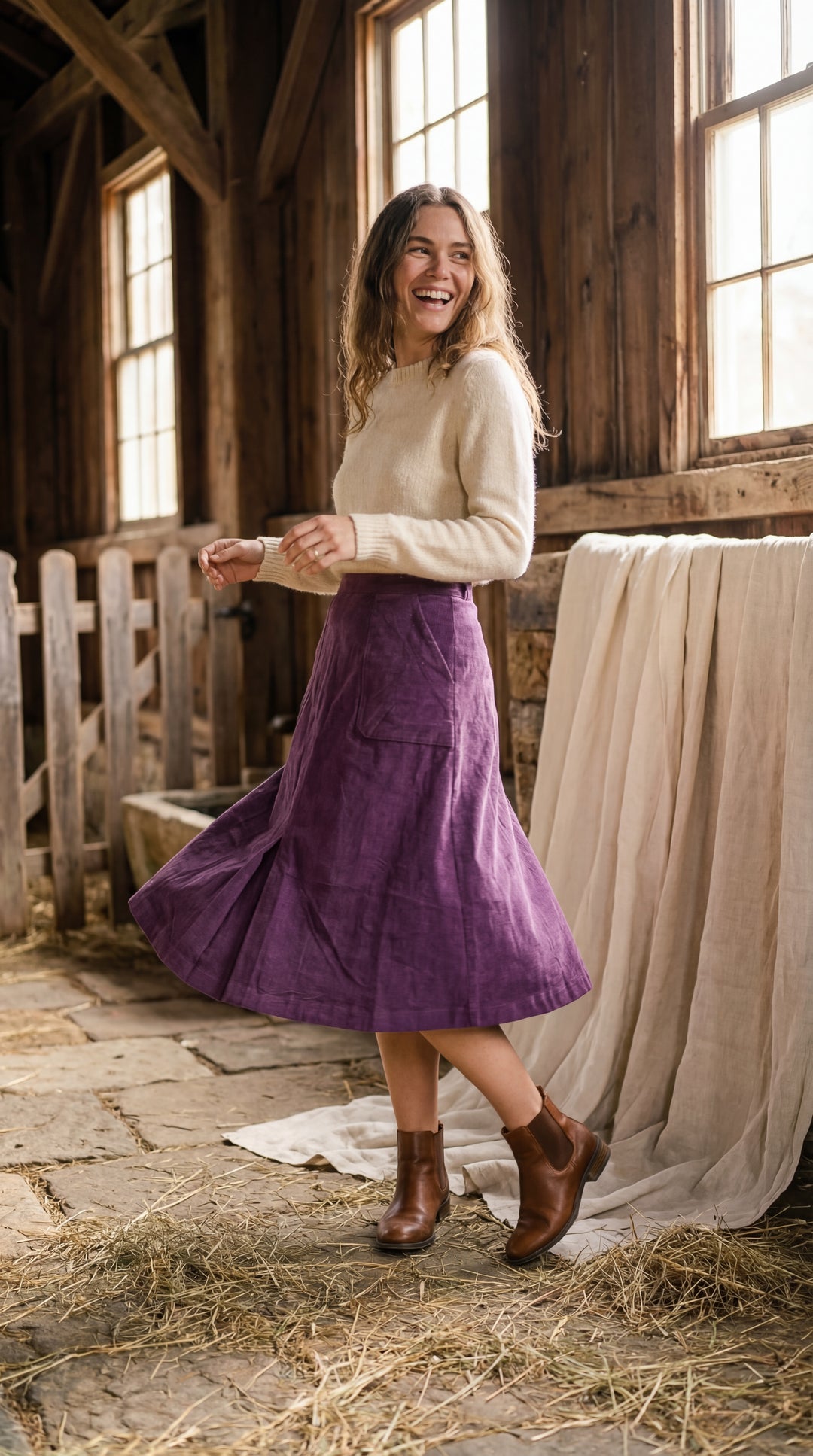 Zeneath Organic Cotton Corduroy Skirt