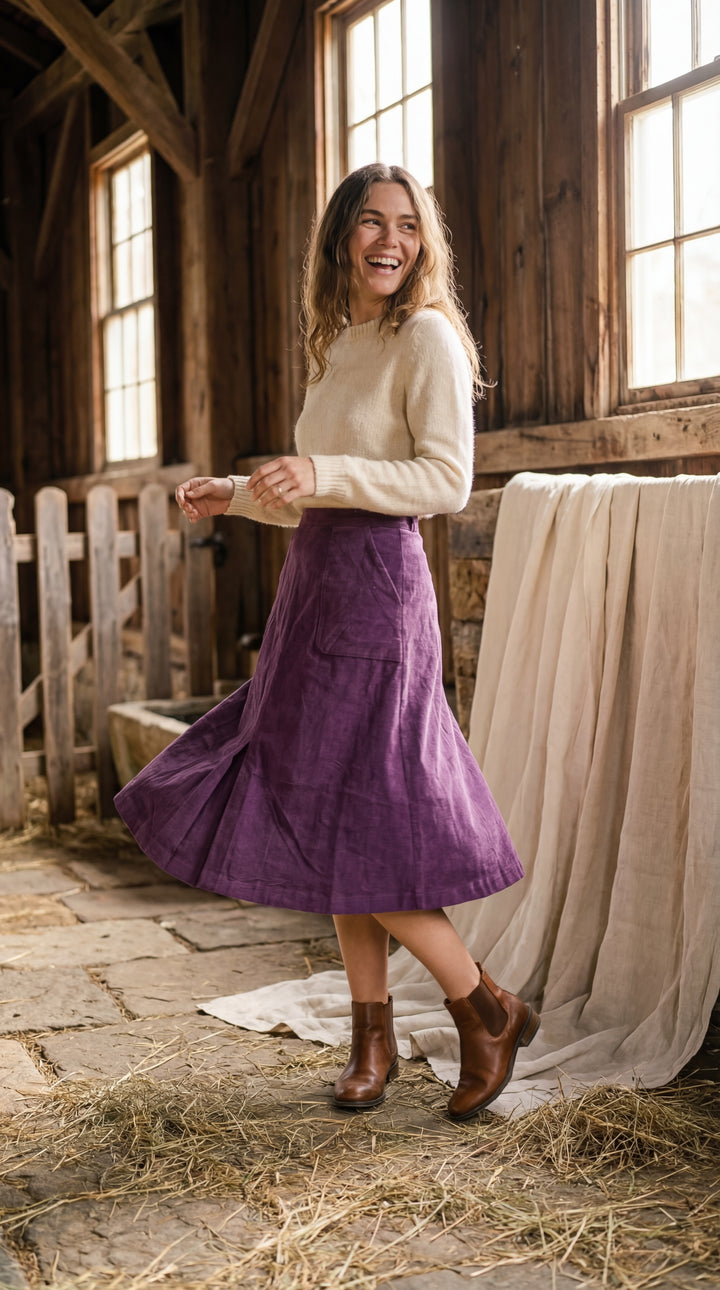 Zeneath Organic Cotton Corduroy Skirt