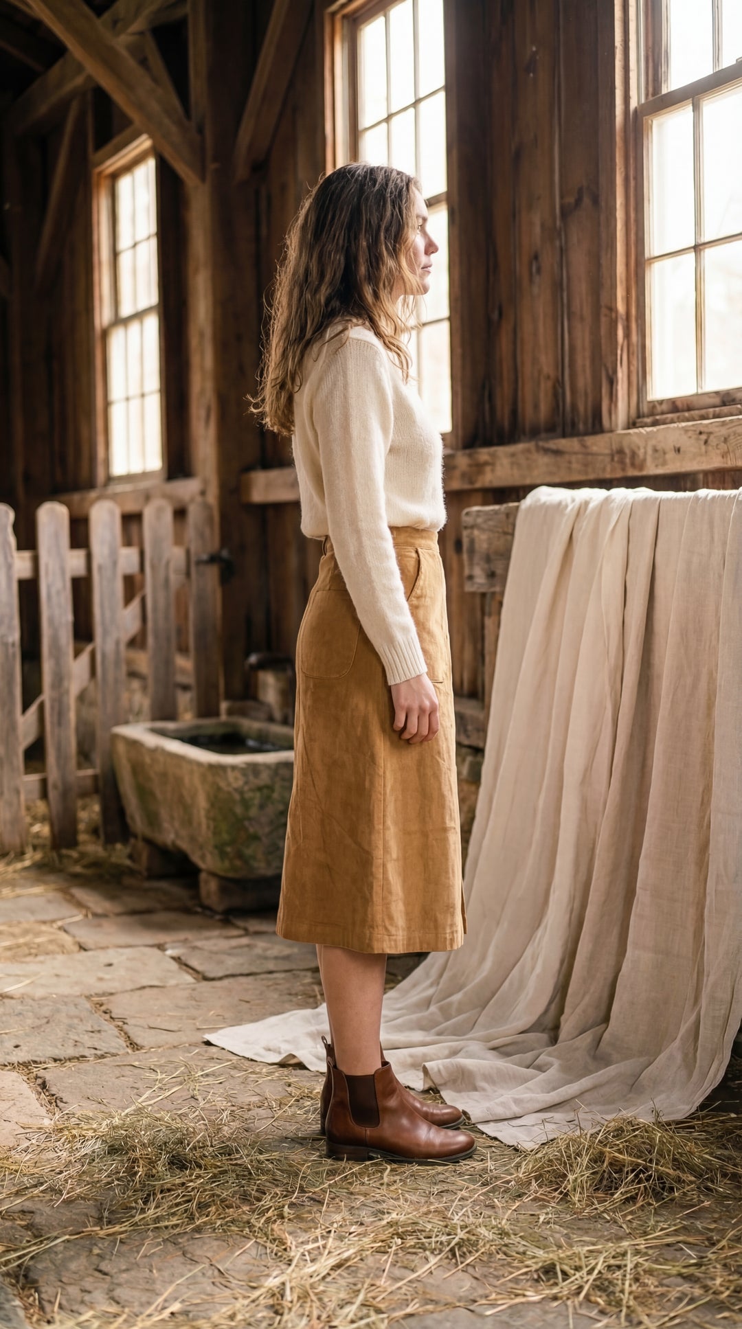 Zeneath Organic Cotton Corduroy Skirt
