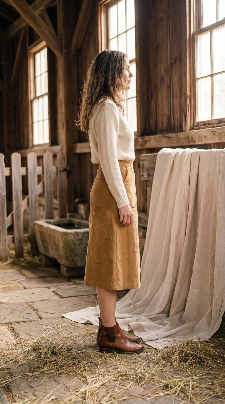 Zeneath Organic Cotton Corduroy Skirt