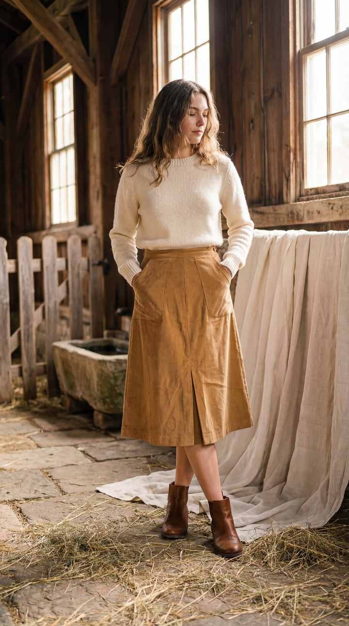 Zeneath Organic Cotton Corduroy Skirt