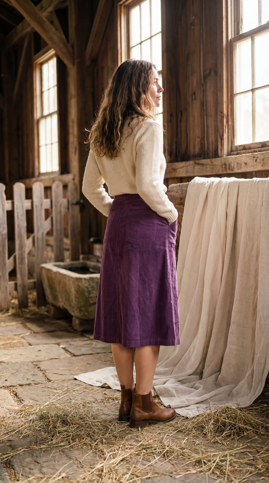 Zeneath Organic Cotton Corduroy Skirt