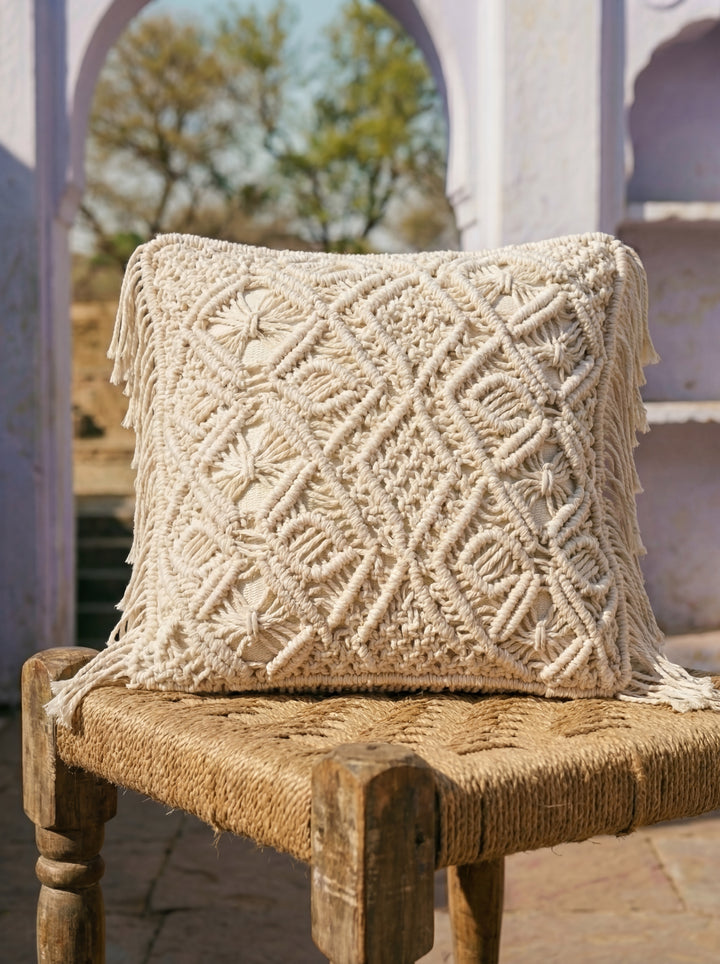 The Empowerment Pillow: Artisans of Humanity 18x18" Hand-Woven Cotton Throw Cushion