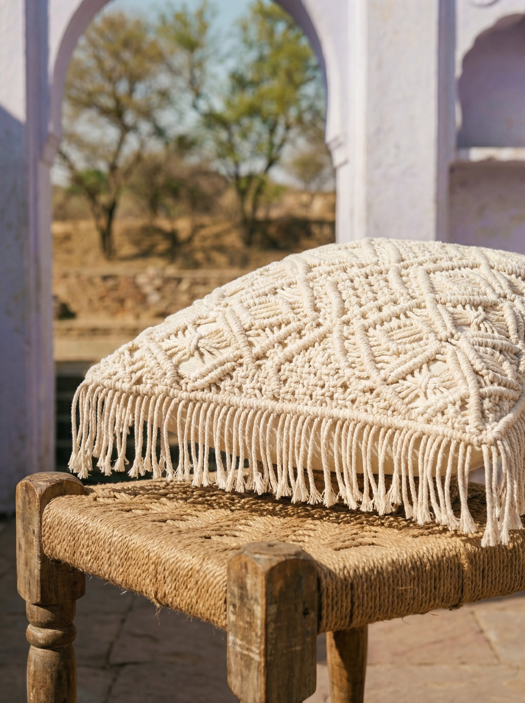 The Empowerment Pillow: Artisans of Humanity 18x18" Hand-Woven Cotton Throw Cushion