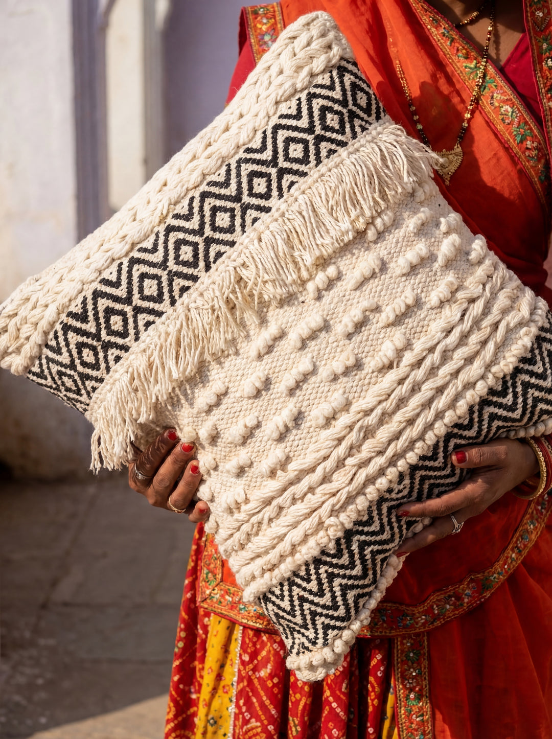 The Sacred Arch: 18x18" Heavyweight Textured Cotton Cushion – Artisans of Humanity Original