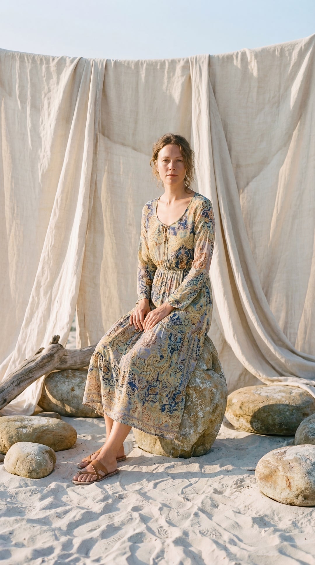 The "Kavita" Tiered Silk Boho Dress– Available in Sun-Kissed Yellow, Teal Green & Ruby Red