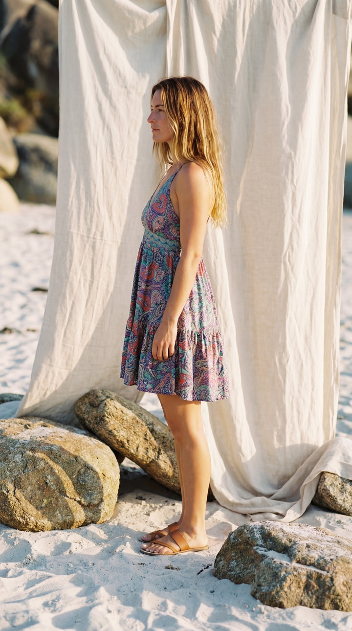 The "Inaya" Shirred Mini – Available in Soft Rose, Azure Blue & Sunset Orange