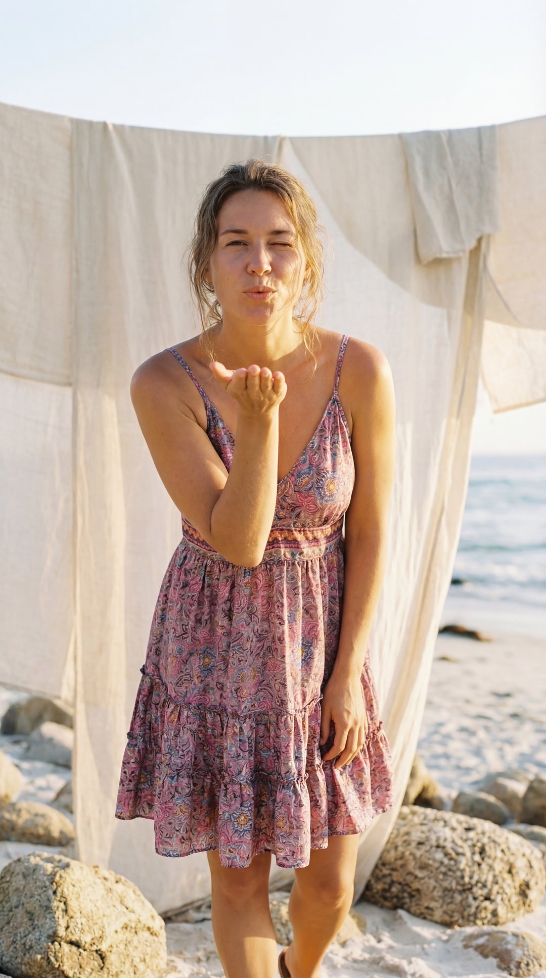 The "Inaya" Shirred Mini – Available in Soft Rose, Azure Blue & Sunset Orange