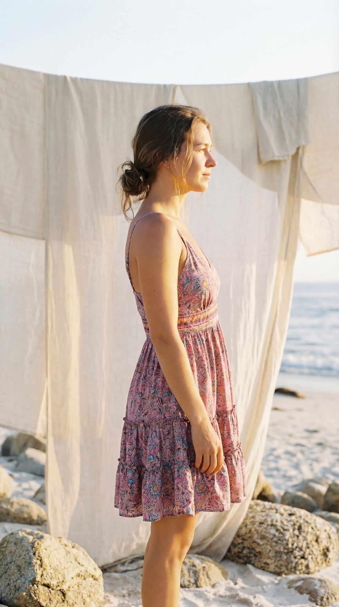 The "Inaya" Shirred Mini – Available in Soft Rose, Azure Blue & Sunset Orange