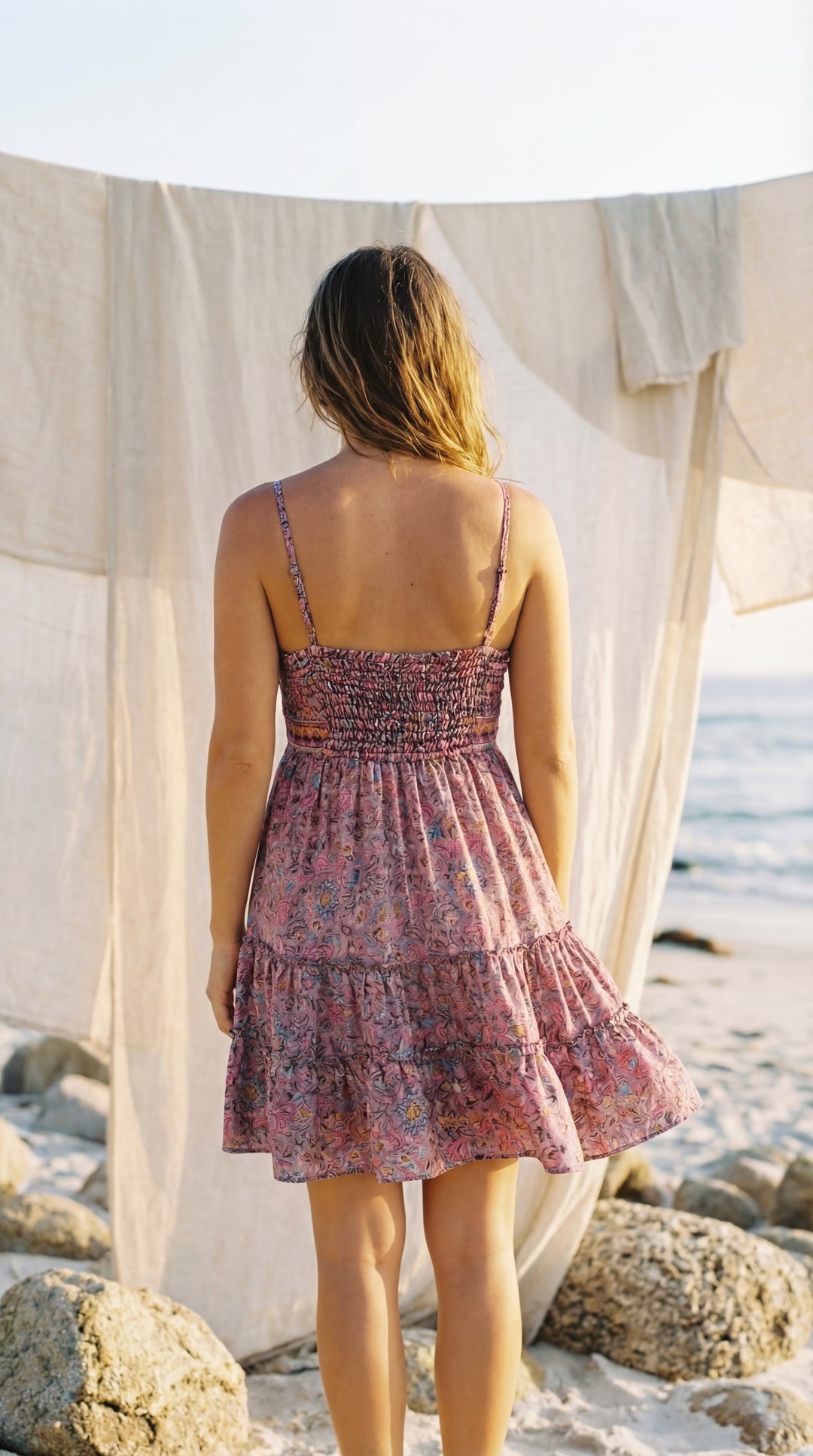The "Inaya" Shirred Mini – Available in Soft Rose, Azure Blue & Sunset Orange