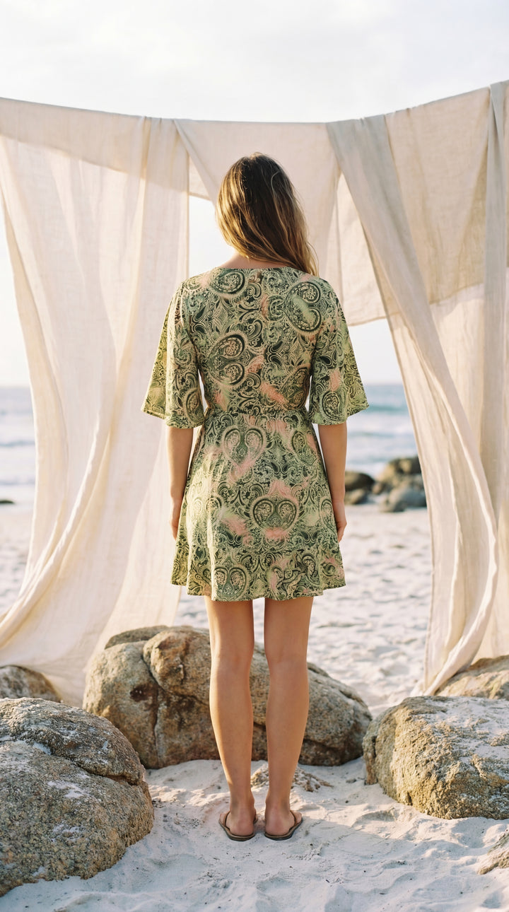 The "Kira" Front-Tie Short Dress– Available in 5 Sun-Stained Shades
