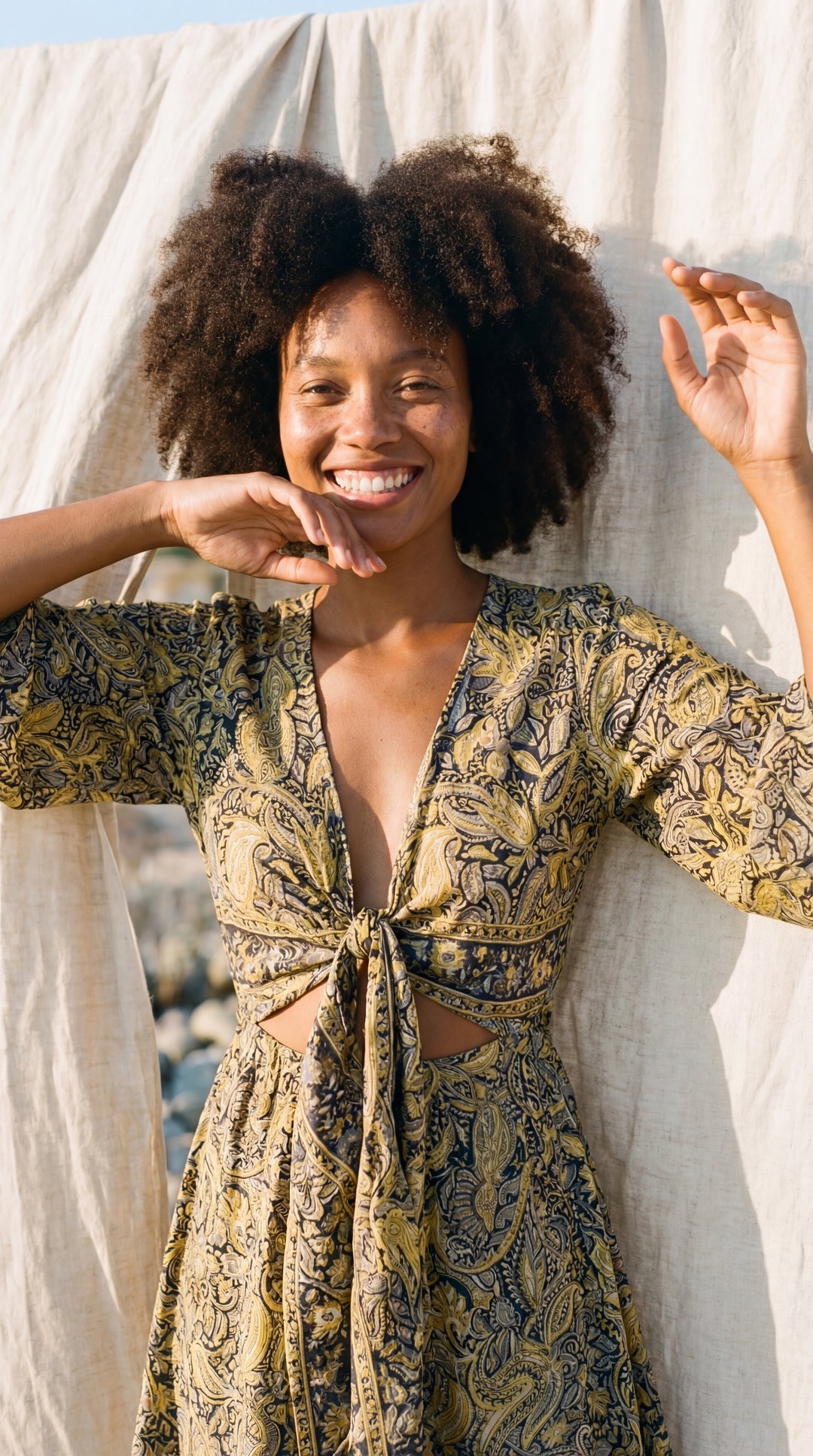 The "Kira" Front-Tie Short Dress– Available in 5 Sun-Stained Shades