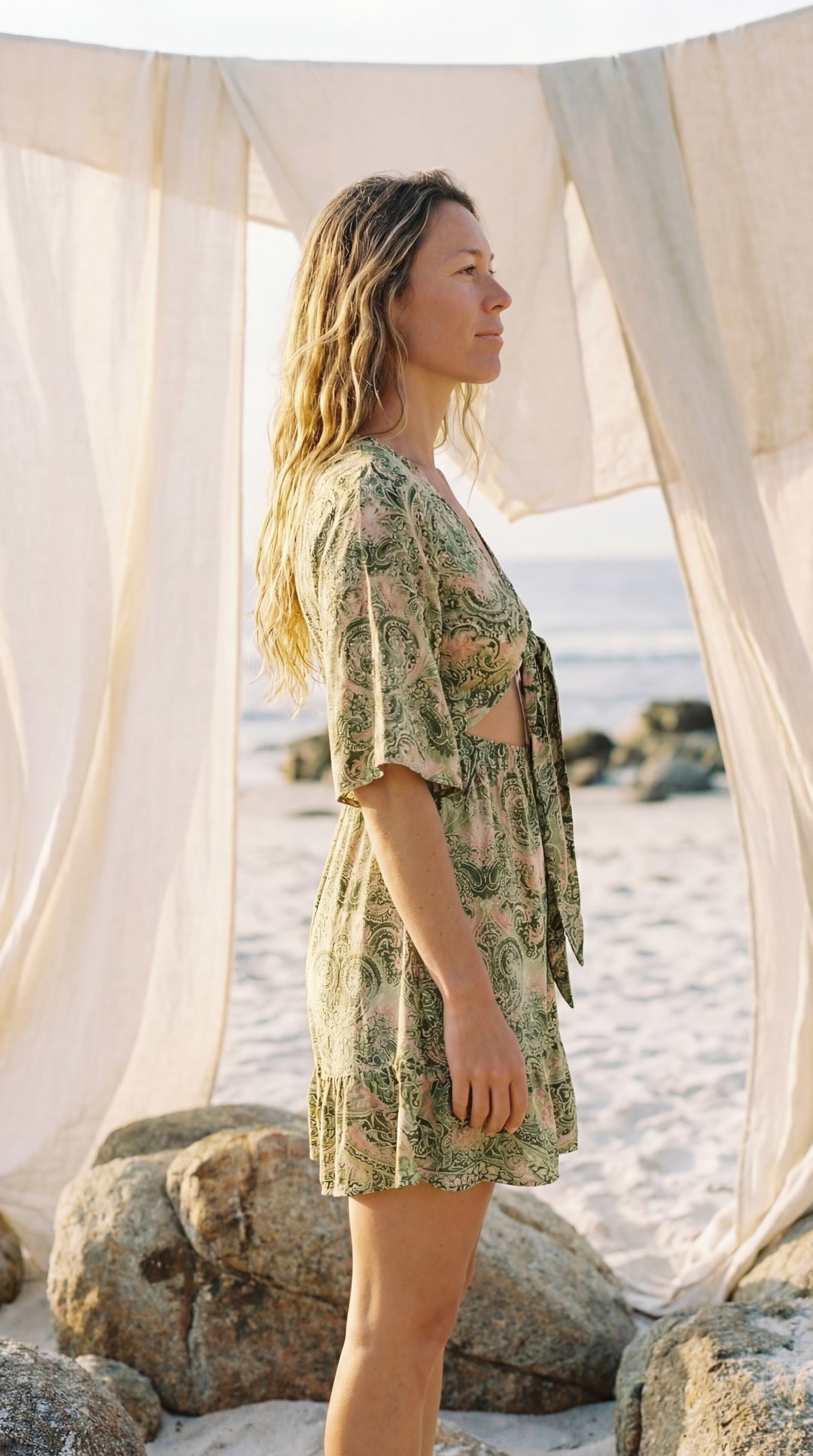 The "Kira" Front-Tie Short Dress– Available in 5 Sun-Stained Shades