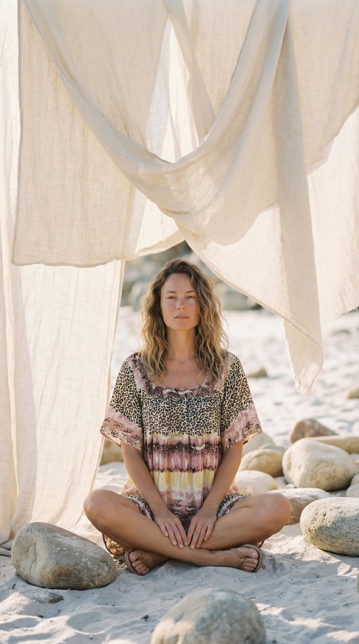 The "Lila" Silk Smock Dress – Available in Royal Purple, Sky Blue & Peony Pink