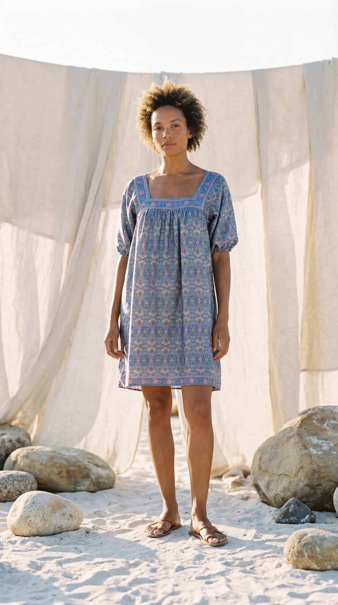 The "Lila" Silk Smock Dress – Available in Royal Purple, Sky Blue & Peony Pink
