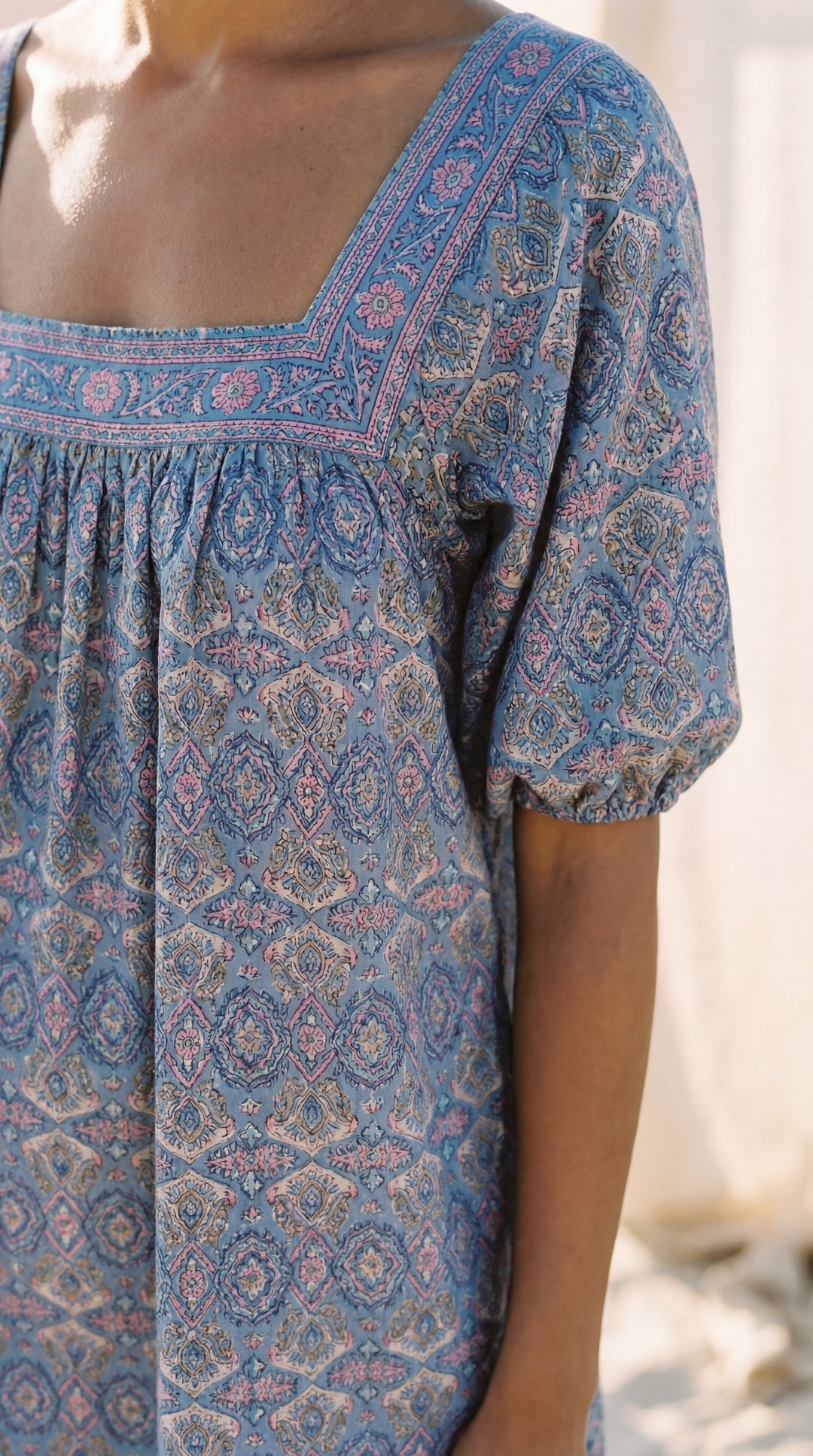 The "Lila" Silk Smock Dress – Available in Royal Purple, Sky Blue & Peony Pink
