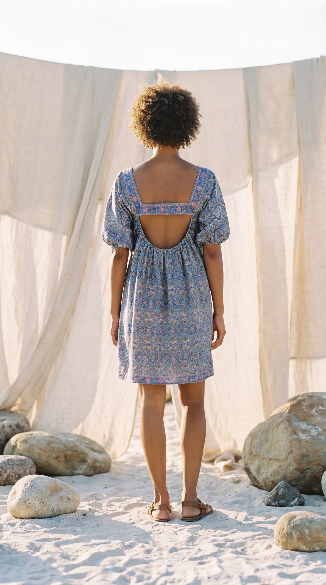 The "Lila" Silk Smock Dress – Available in Royal Purple, Sky Blue & Peony Pink