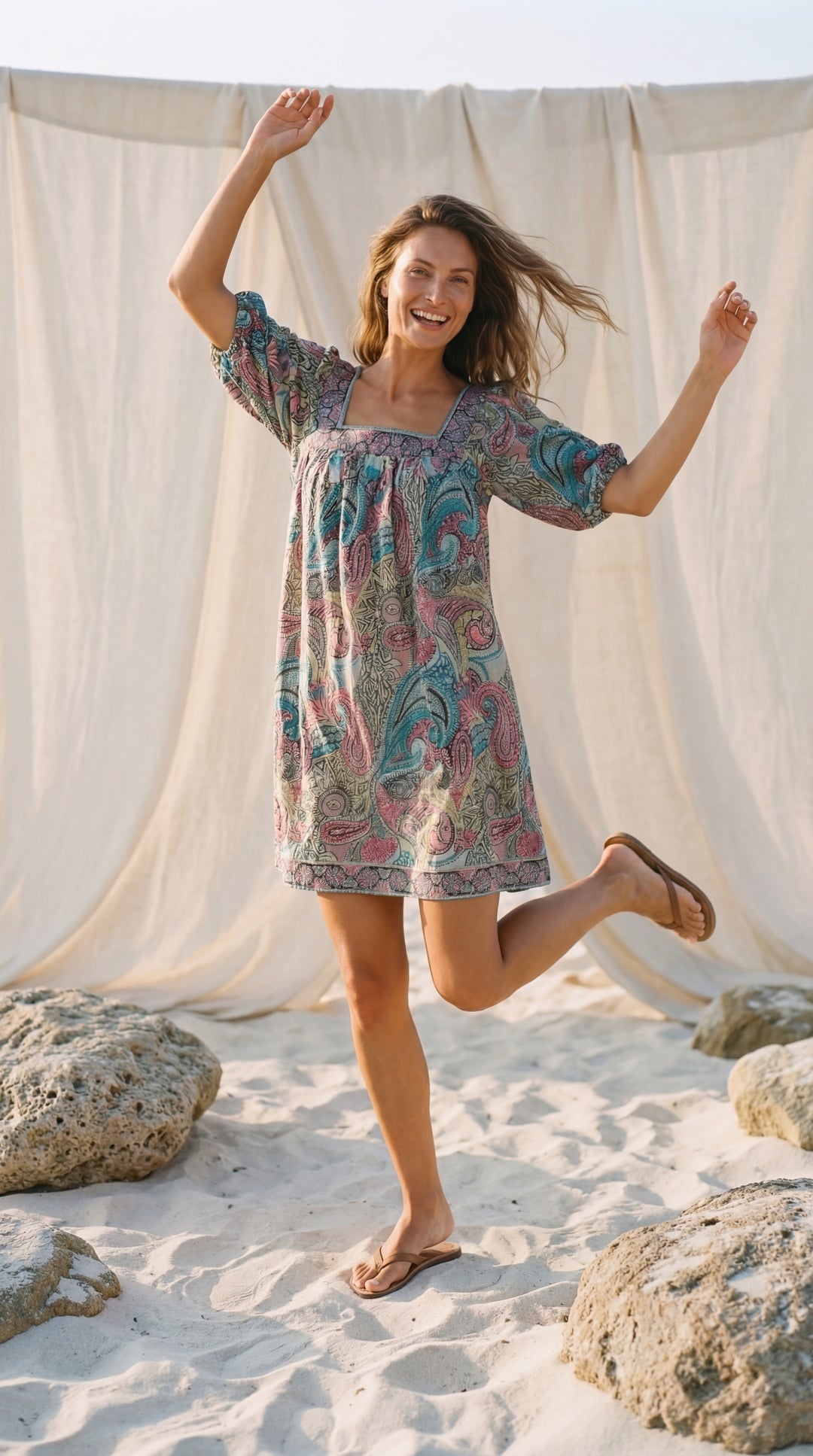 The "Lila" Silk Smock Dress – Available in Royal Purple, Sky Blue & Peony Pink