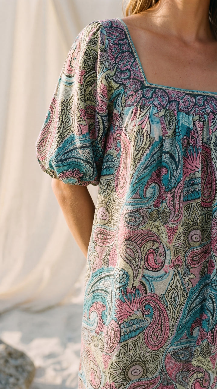 The "Lila" Silk Smock Dress – Available in Royal Purple, Sky Blue & Peony Pink