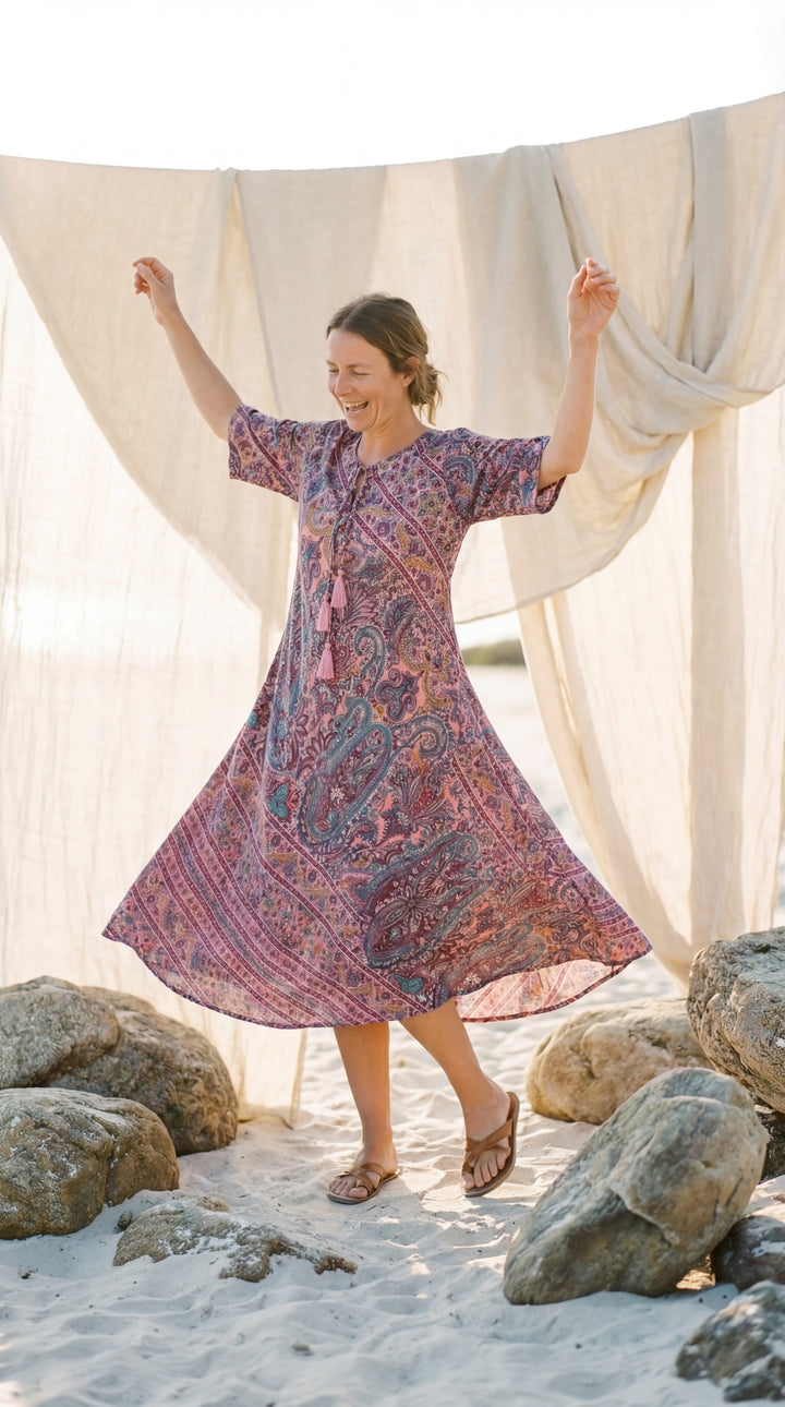 The "Inara" Silk Gown – Available in Ocean Blue, Peony Pink & Sun Yellow