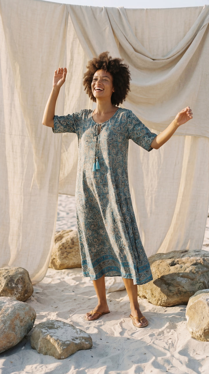 The "Inara" Silk Gown – Available in Ocean Blue, Peony Pink & Sun Yellow