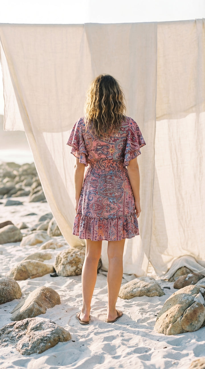 The "Sia" Frill Mini – Available in Sunset Orange, Dusty Rose & Peony Pink