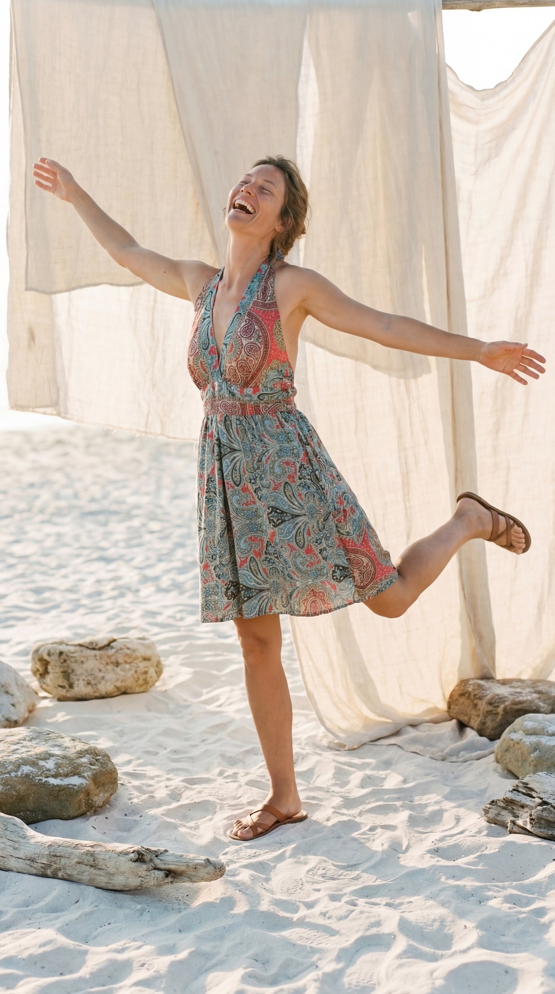 The "Zala" Halter Mini – Available in Sunset Orange, Royal Purple & Ocean Blue