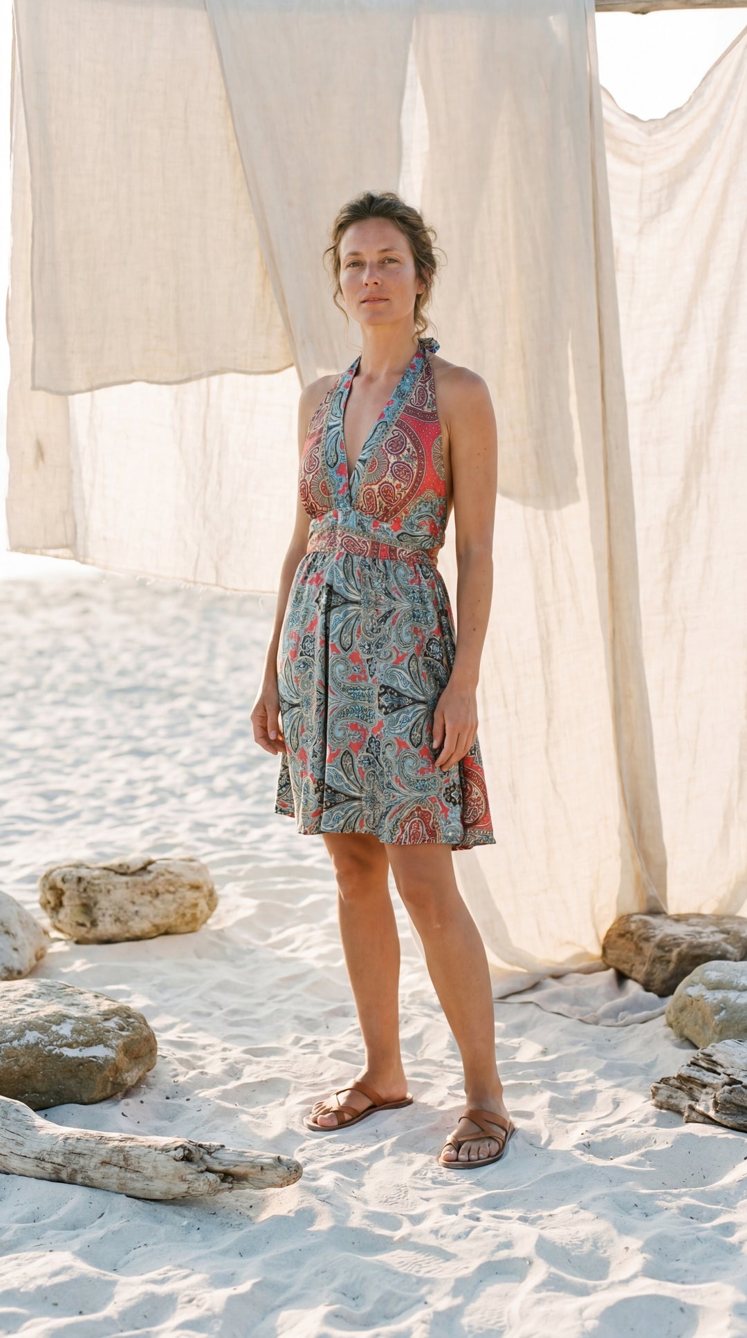 The "Zala" Halter Mini – Available in Sunset Orange, Royal Purple & Ocean Blue