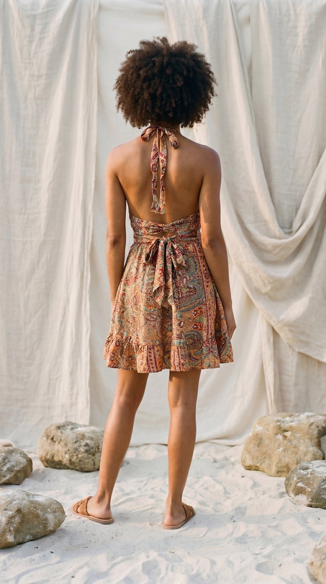 The "Zala" Halter Mini – Available in Sunset Orange, Royal Purple & Ocean Blue