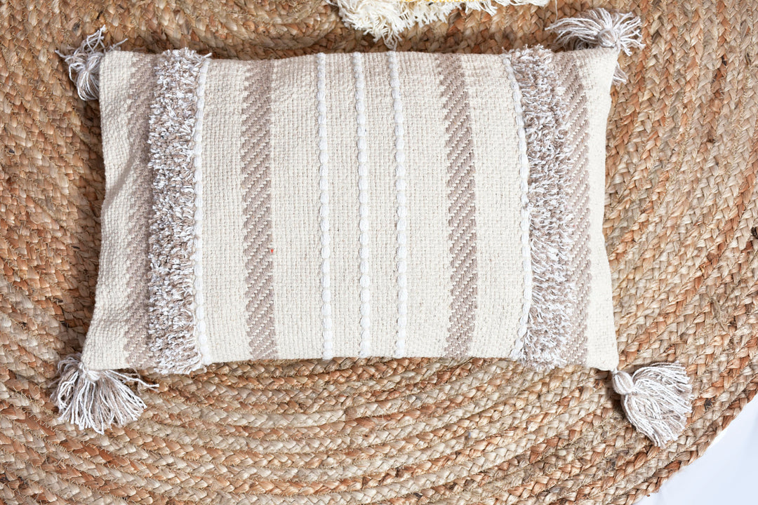 The Village Craft Pillow: 18" Hand-Loomed Macramé Throw Pillow – Supporting Women Empowerment