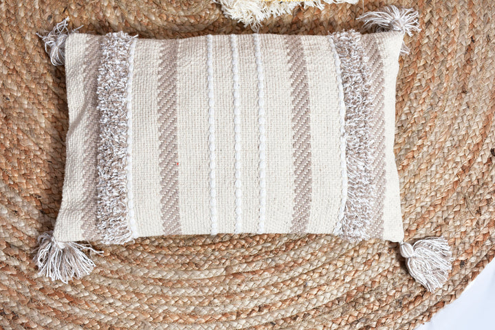 The Village Craft Pillow: 18" Hand-Loomed Macramé Throw Pillow – Supporting Women Empowerment