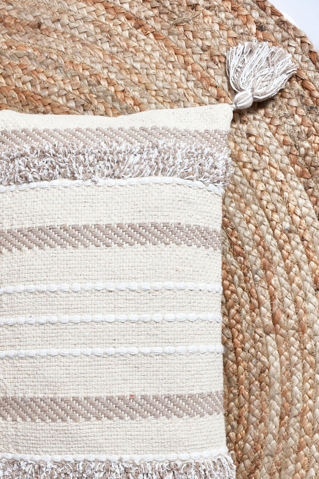 The Village Craft Pillow: 18" Hand-Loomed Macramé Throw Pillow – Supporting Women Empowerment