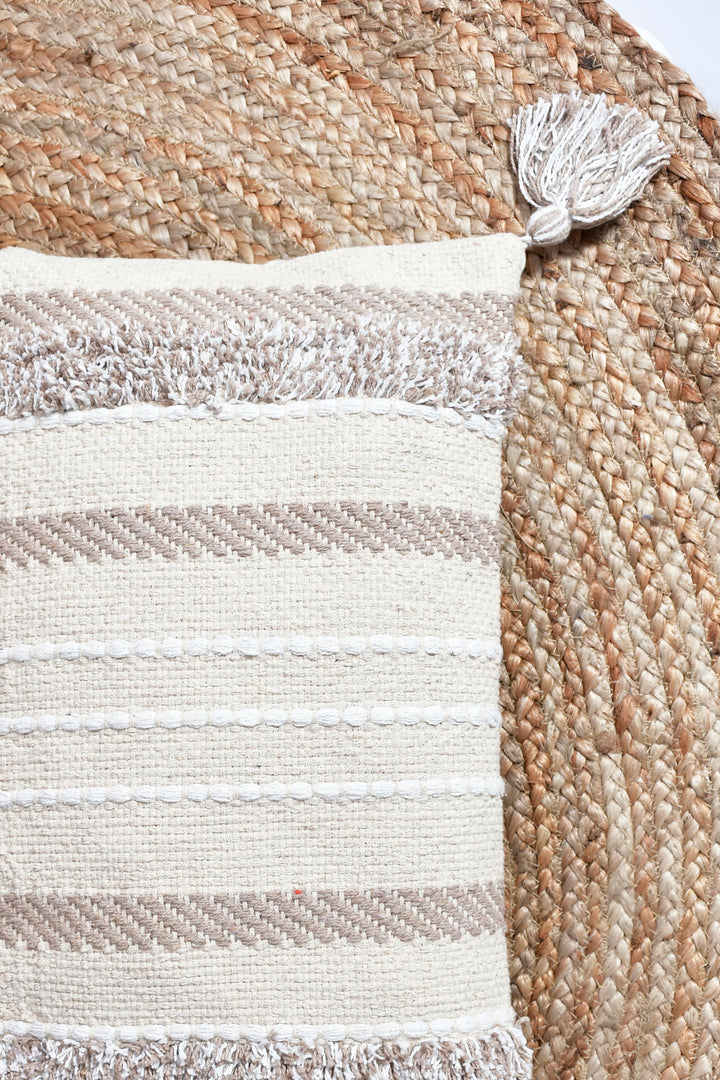 The Village Craft Pillow: 18" Hand-Loomed Macramé Throw Pillow – Supporting Women Empowerment