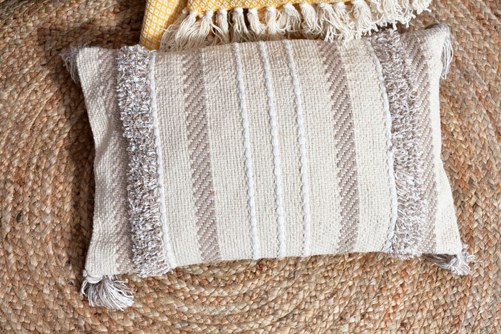 The Village Craft Pillow: 18" Hand-Loomed Macramé Throw Pillow – Supporting Women Empowerment