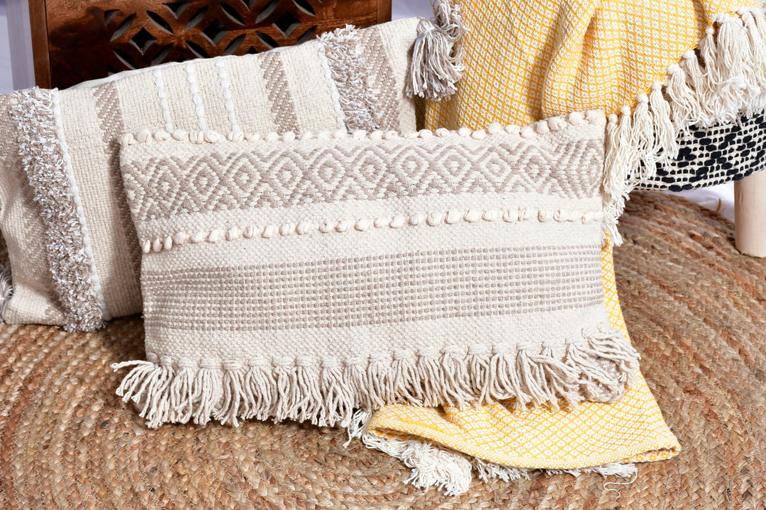 The Craft Pillow: 18" Hand-Loomed Macramé Throw Pillow – Supporting Women Empowerment (Copy)