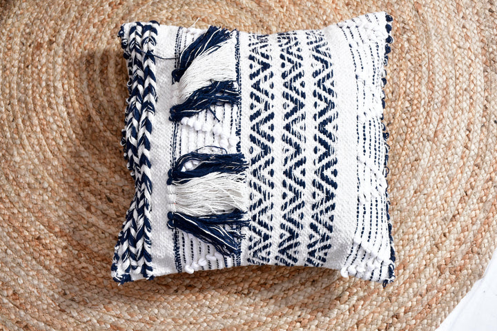 The Nomad Texture: 18" Square Boho-Chic Cushion – Hand-Loomed by Women Artisans