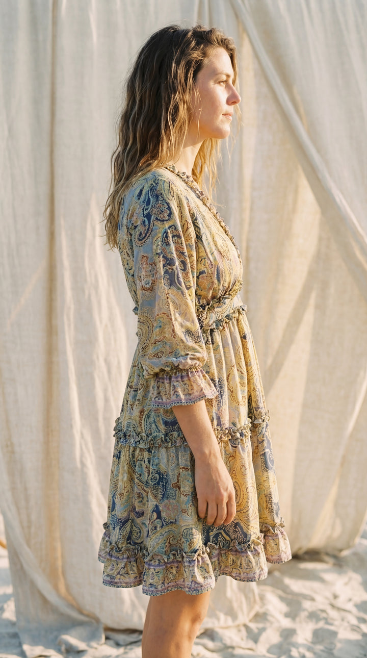 The "Zia" Ruffle Mini – Available in Azure Blue, Sun-Drenched Yellow & Rose Pink