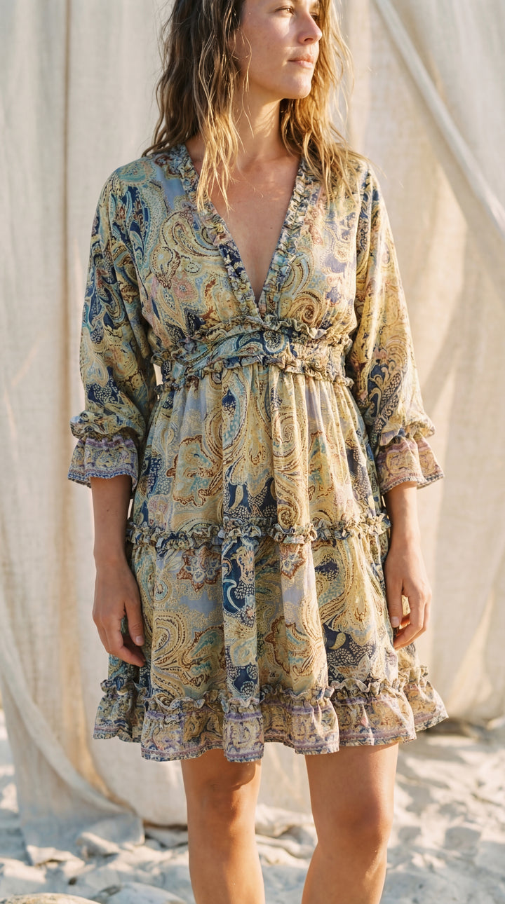 The "Zia" Ruffle Mini – Available in Azure Blue, Sun-Drenched Yellow & Rose Pink