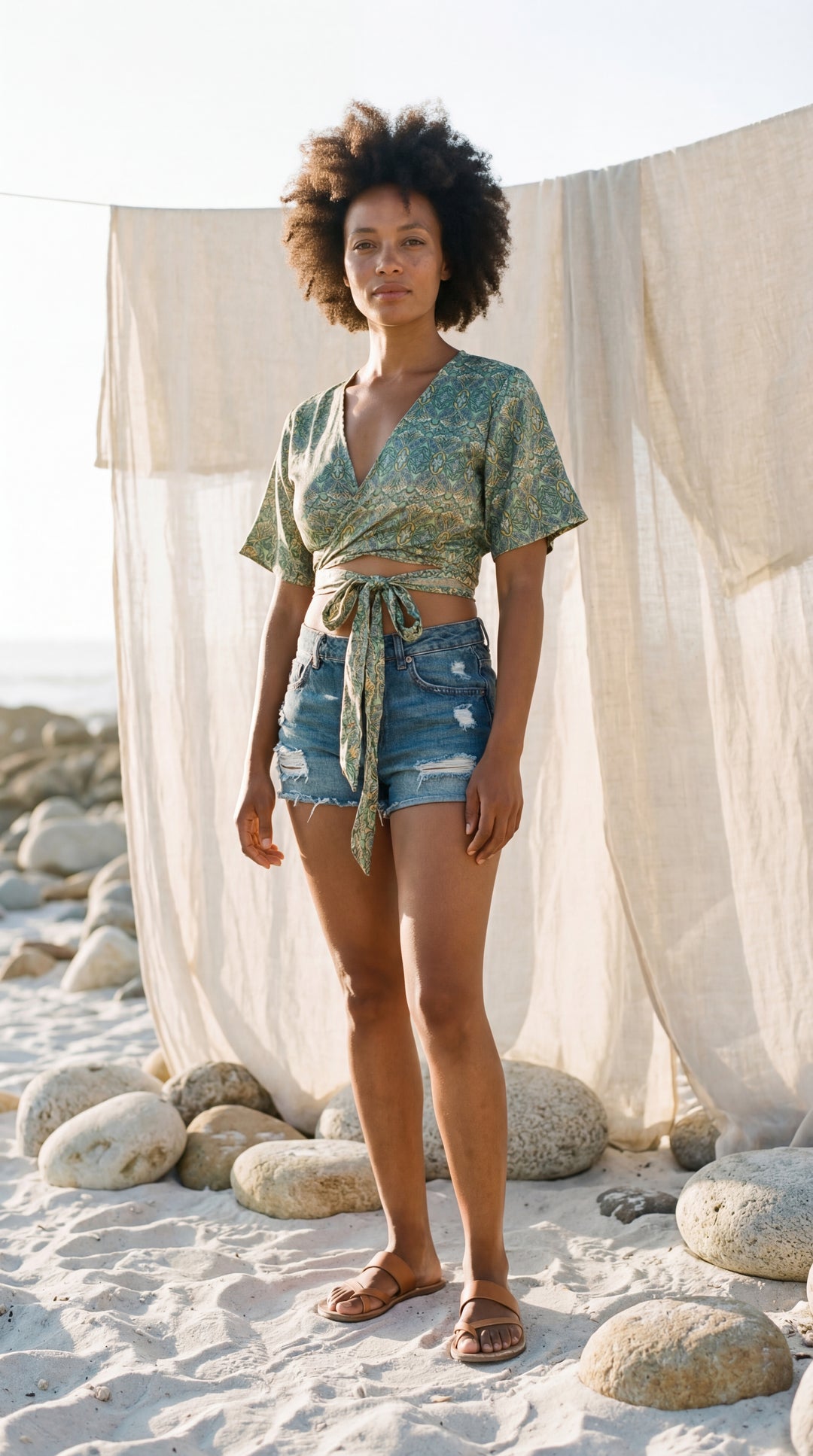The "Zia" Silk Wrap Top – Available in Sun Yellow, Burnt Orange & Teal Green
