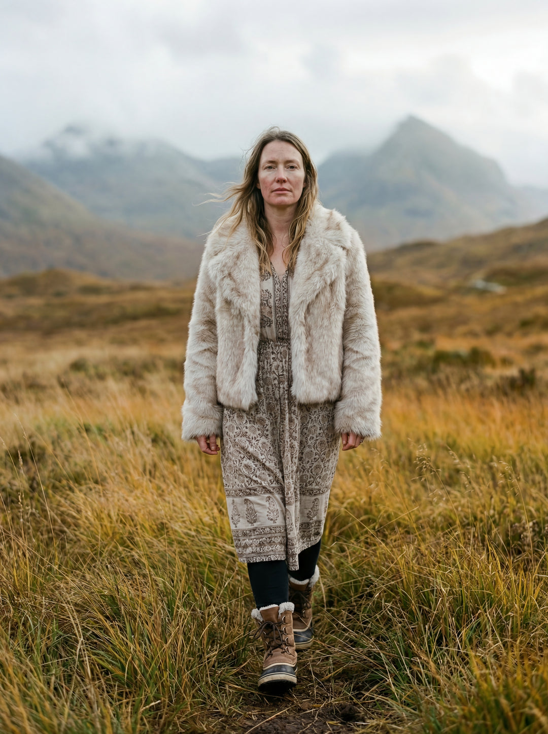 Luxury Vegan Fur Cropped Coat – Sustainable Hemp & Recycled Blend – One Size (UK 8-14) (Copy)