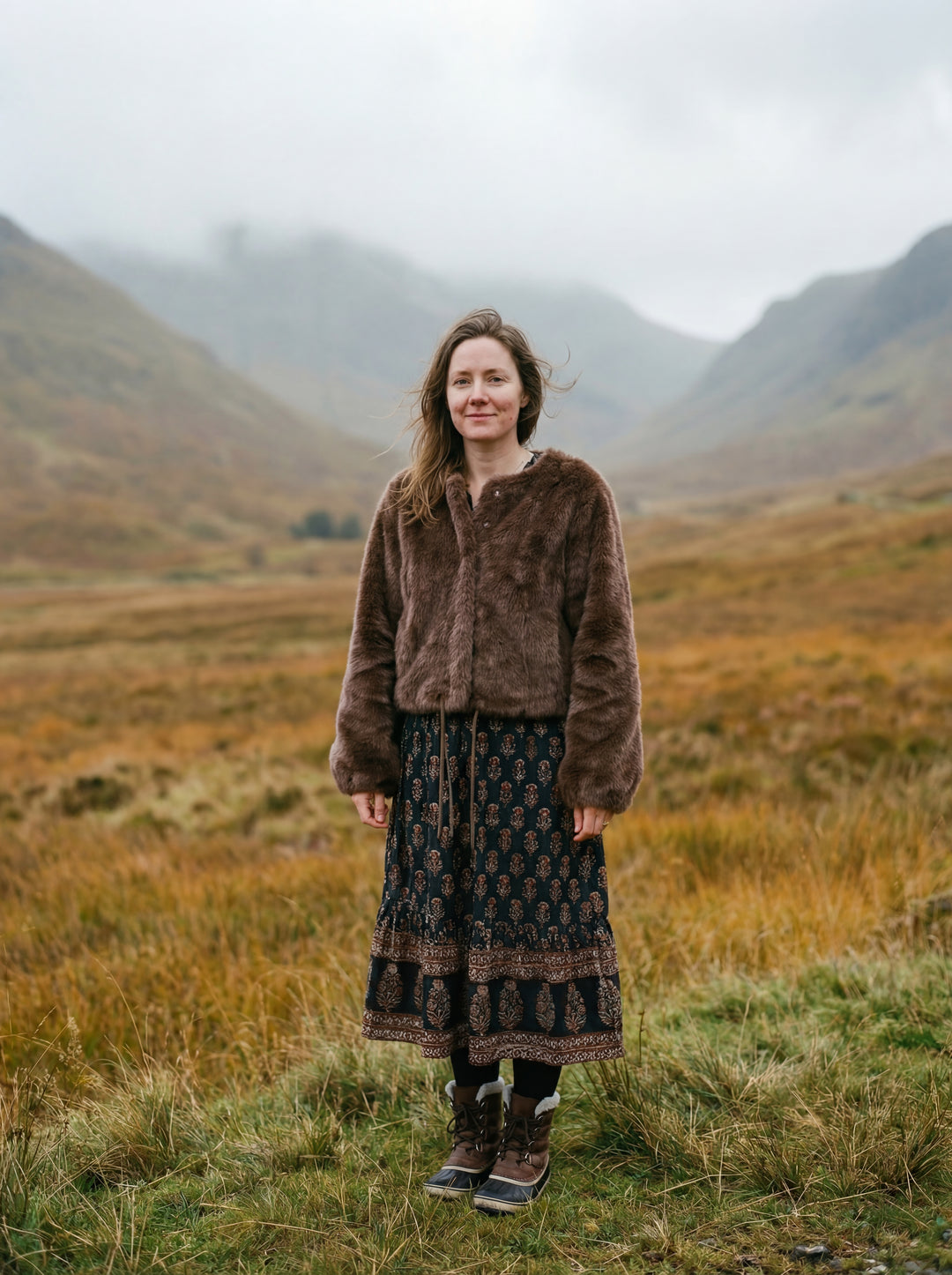 Luxury Vegan Fur Cropped Coat – Sustainable Hemp & Recycled Blend – One Size (UK 8-14)
