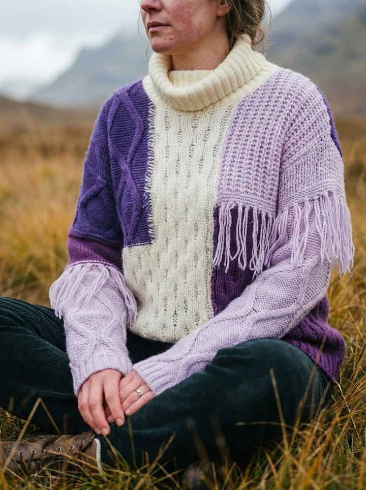 Luxury Cashmere & Wool Ribbed Crew-Neck Jumper – Relaxed One Size (UK 8-14)